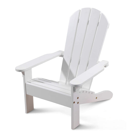 Wooden Adirondack Children's Outdoor Chair, Kid's Patio Furniture, White, Gift