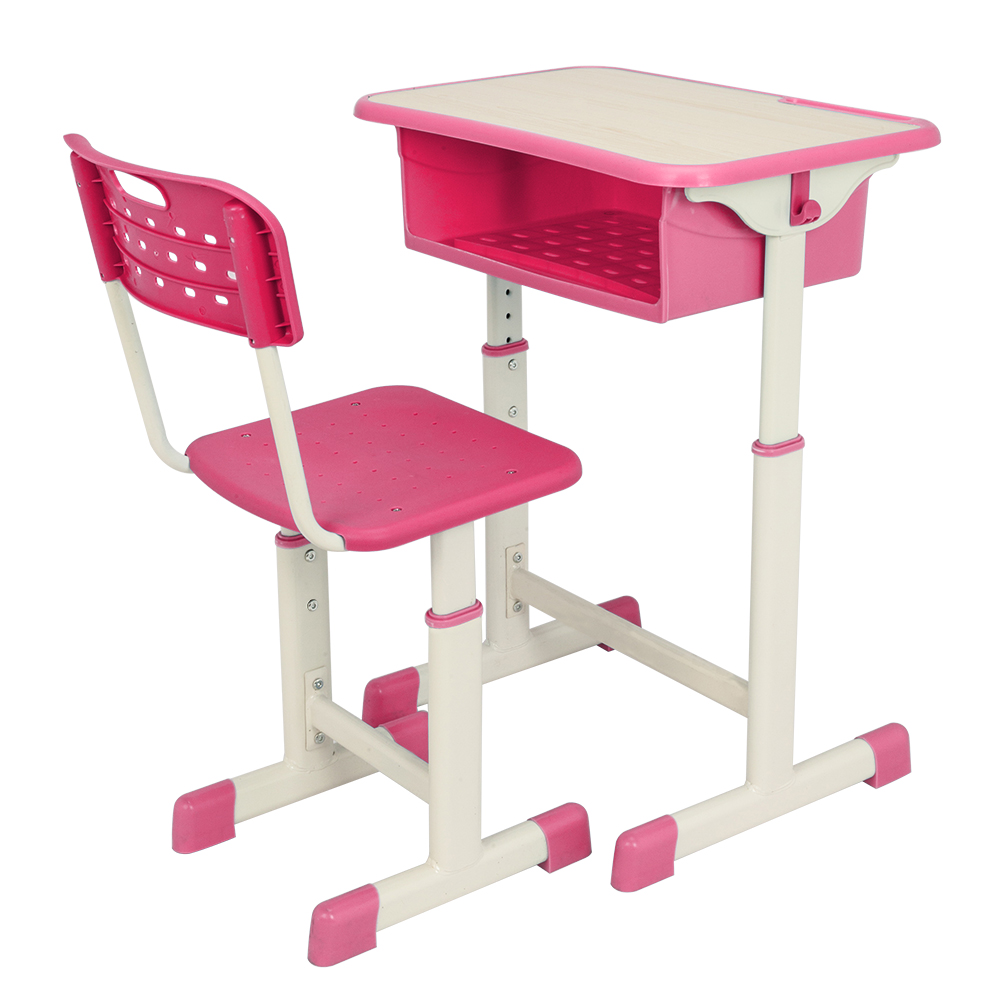 Adjustable Students Children Desk and Chairs Set Gray Furniture > Office Furniture > Office Furniture Sets Anself Pink 2