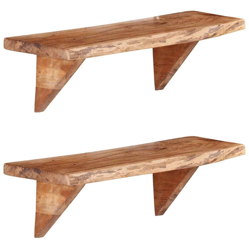 Wall Shelves Pcs Solid Acacia Wood