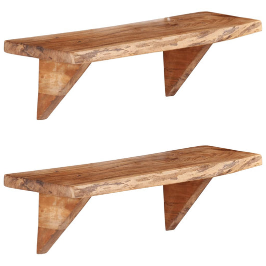 Wall Shelves Pcs Solid Acacia Wood