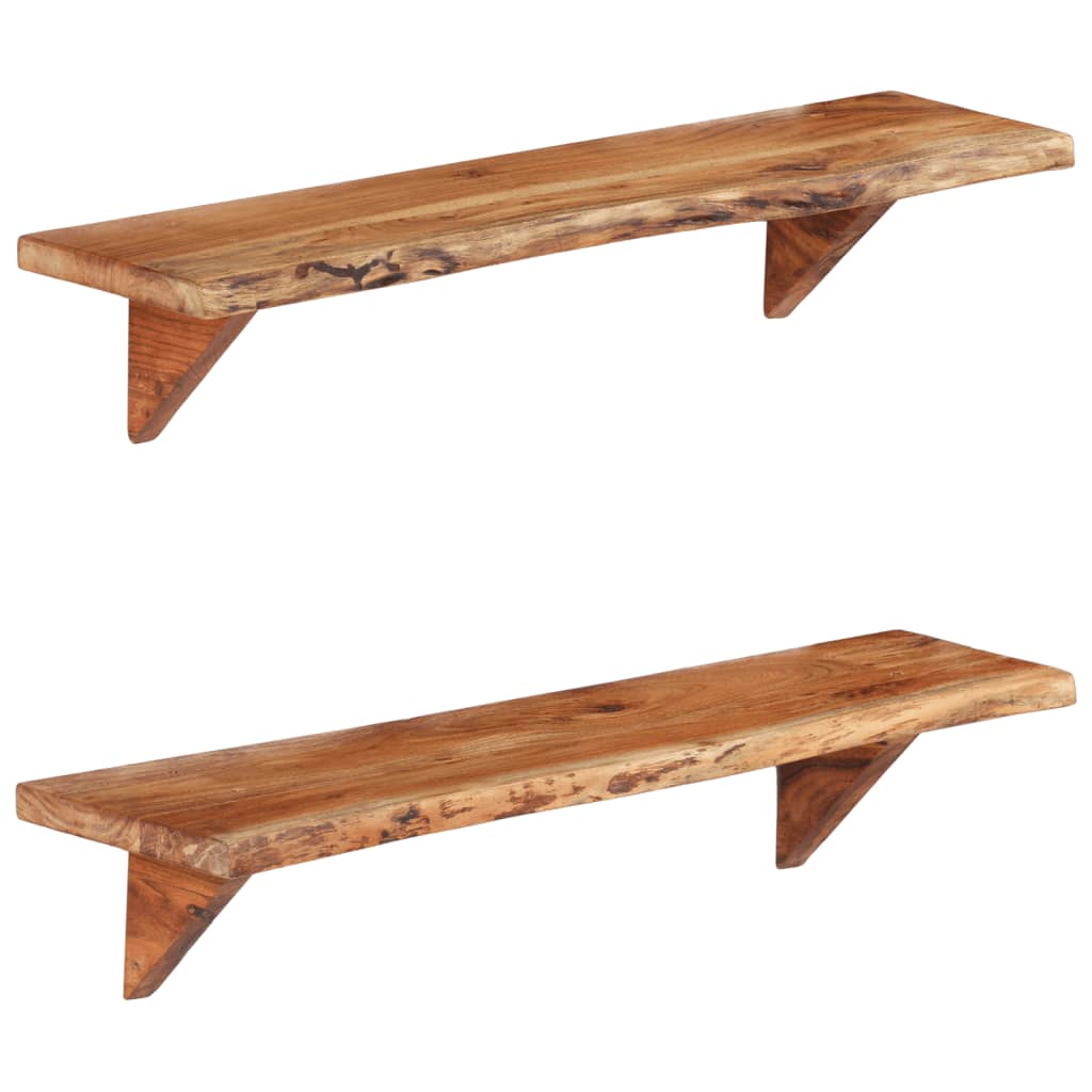 Wall Shelves Pcs Solid Acacia Wood
