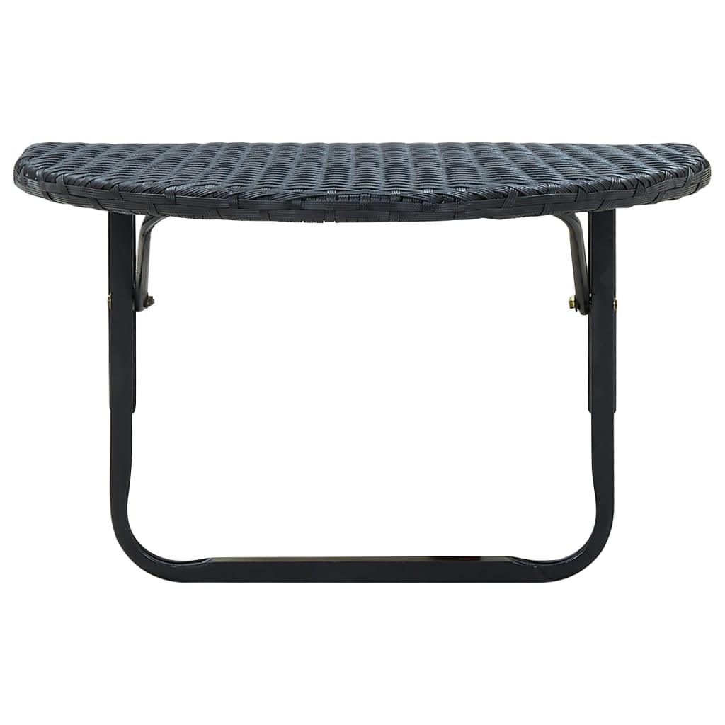 Balcony Table 23.6"X23.6"X12.5" Black Poly Rattan