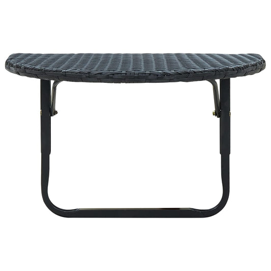 Balcony Table 23.6"X23.6"X12.5" Black Poly Rattan