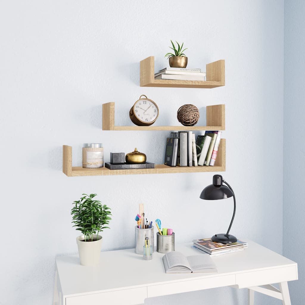 Wall Display Shelf Pcs Engineered Wood