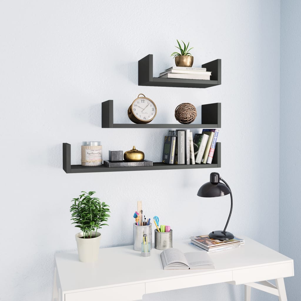 Wall Display Shelf Pcs Engineered Wood