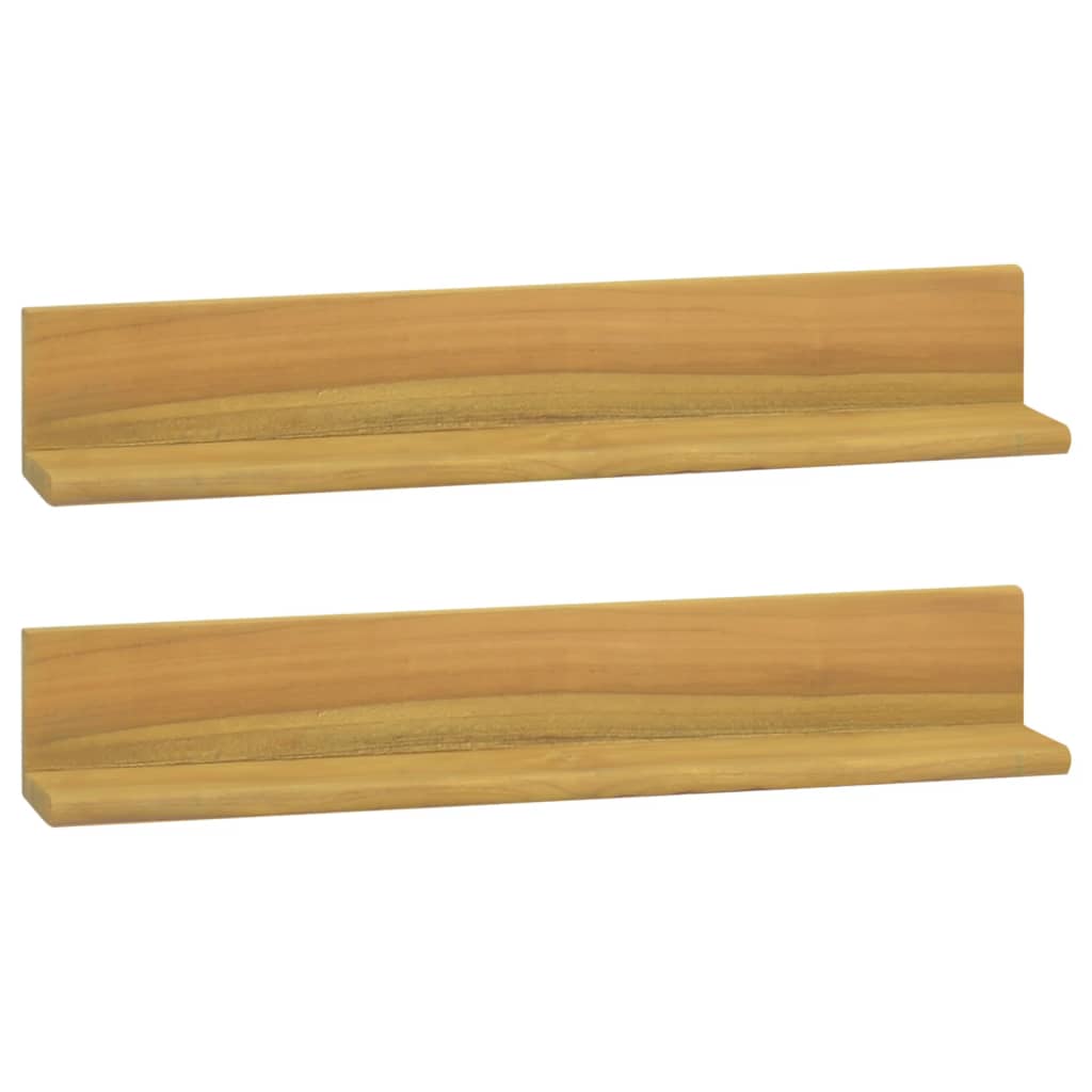 Wall Shelves 2 Pcs Solid Wood Teak