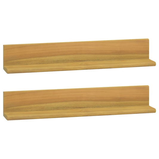 Wall Shelves 2 Pcs Solid Wood Teak