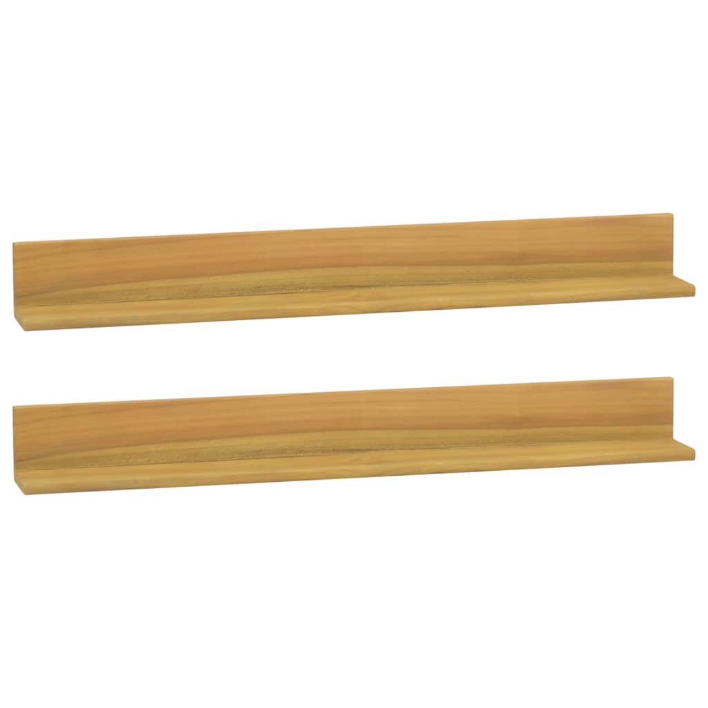 Wall Shelves 2 Pcs Solid Wood Teak