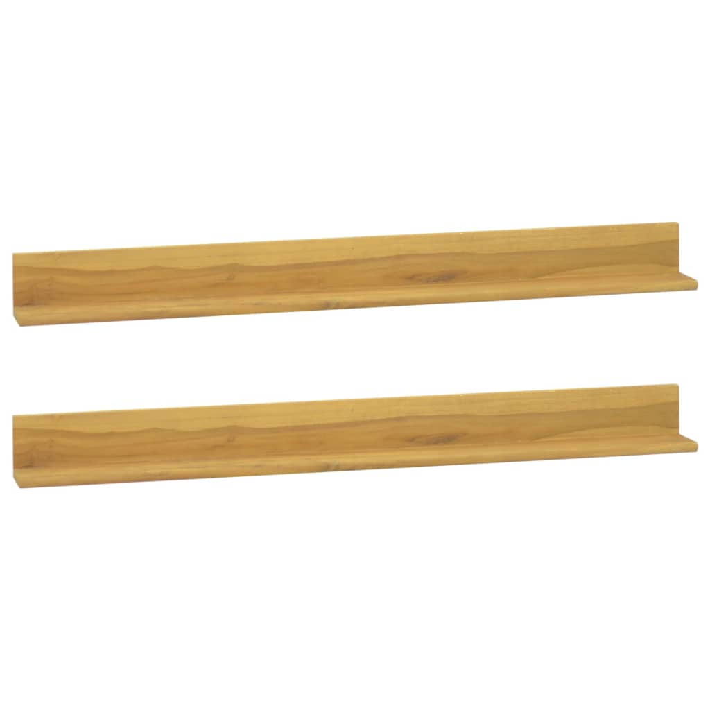 Wall Shelves 2 Pcs Solid Wood Teak