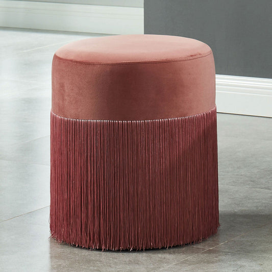 Tyndall Pink Round Ottoman