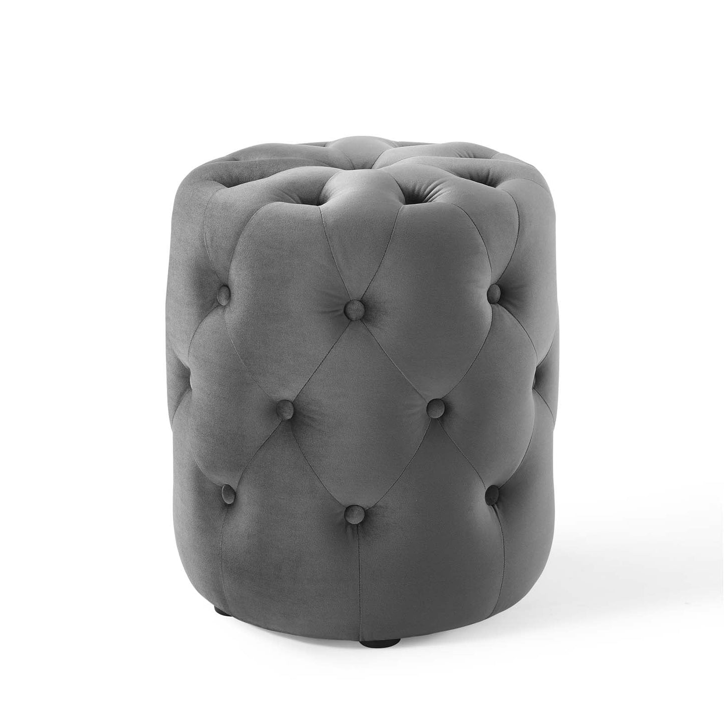 Amour Tufted Button Round Performance Velvet Ottoman - East Shore Modern Home Furnishings