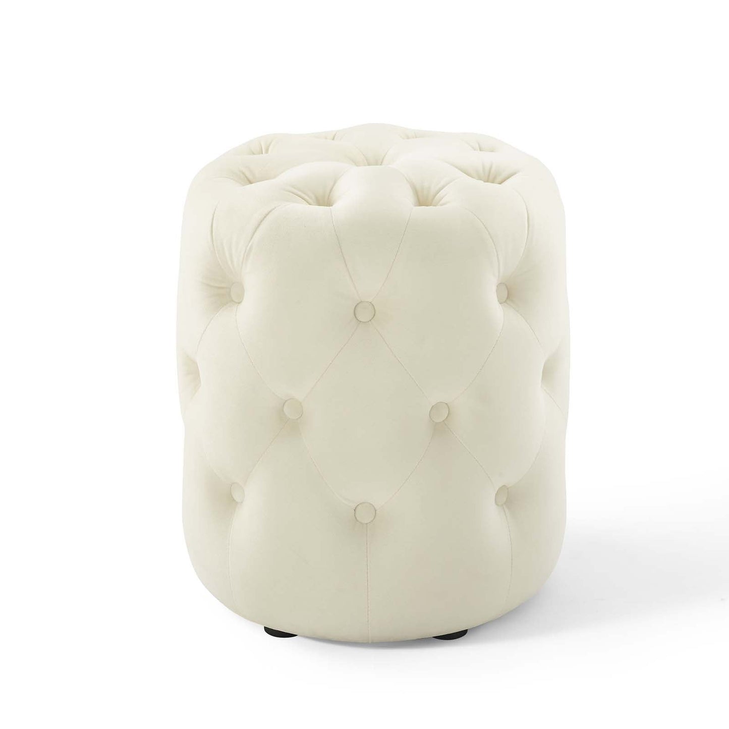 Amour Tufted Button Round Performance Velvet Ottoman - East Shore Modern Home Furnishings