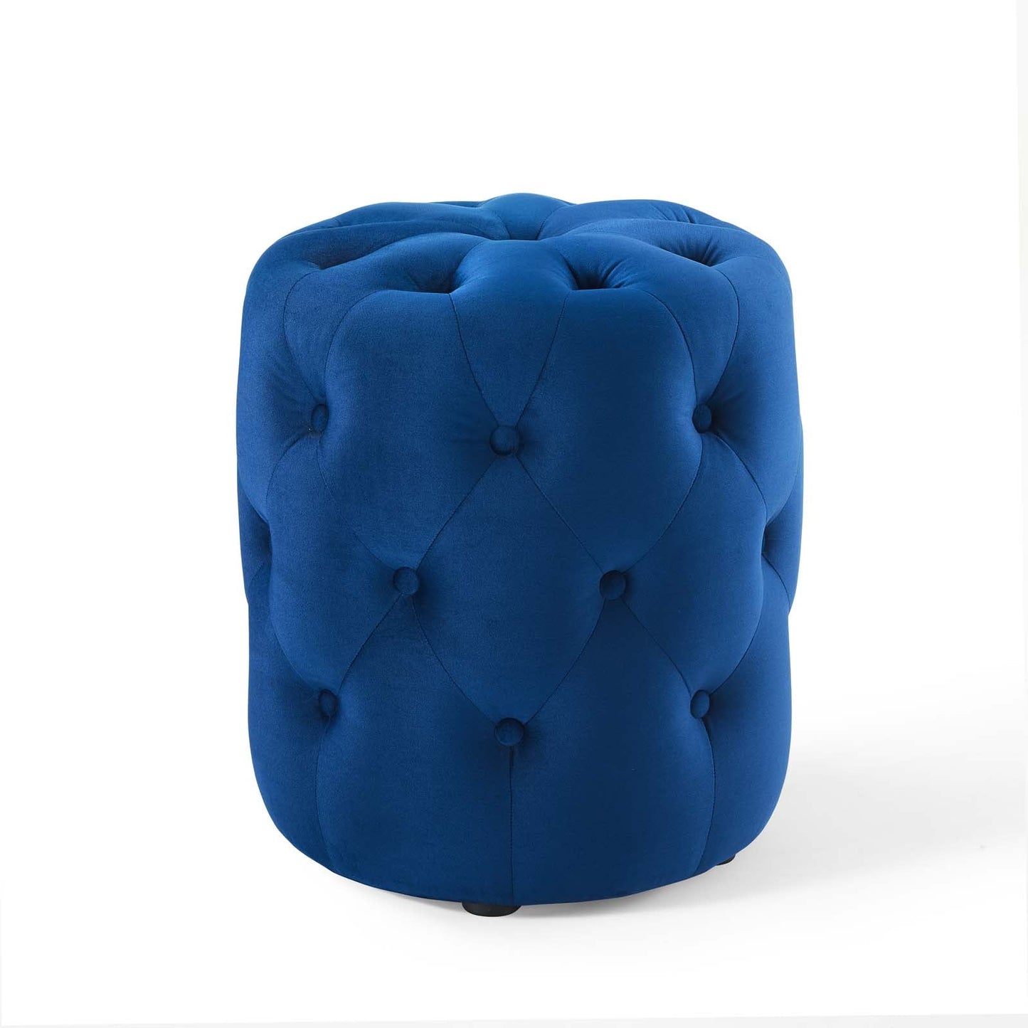 Amour Tufted Button Round Performance Velvet Ottoman - East Shore Modern Home Furnishings