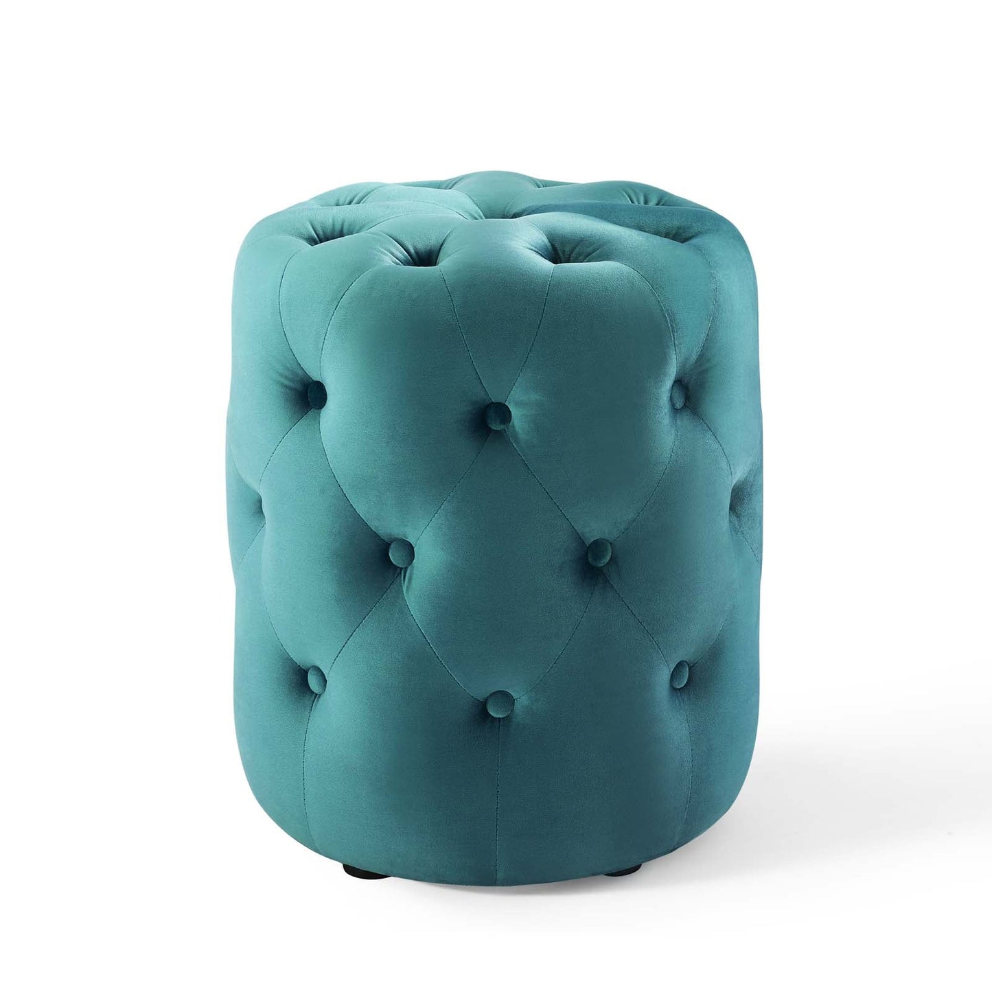 Amour Tufted Button Round Performance Velvet Ottoman - East Shore Modern Home Furnishings