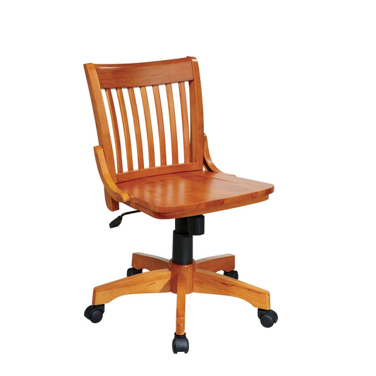 OSP Home Furnishings Deluxe Wood Bankers Office Chair in Fruit Wood Finish