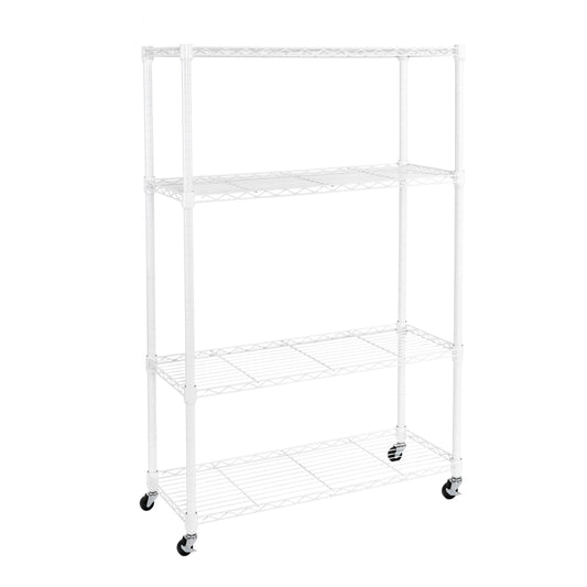 4-Tier NSF Steel Shelving, White
