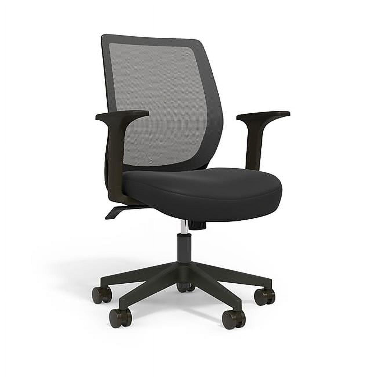 Union & Scale UOS24398920 Ergonomic Mesh Back Fabric Task Chair, Black