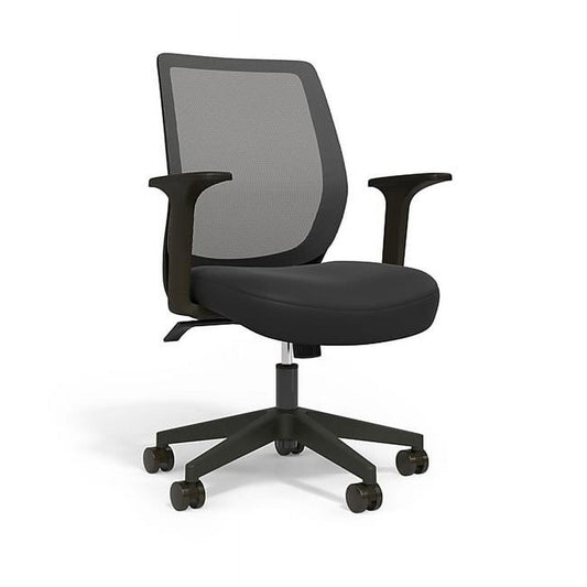Union & Scale UOS24398920 Ergonomic Mesh Back Fabric Task Chair, Black