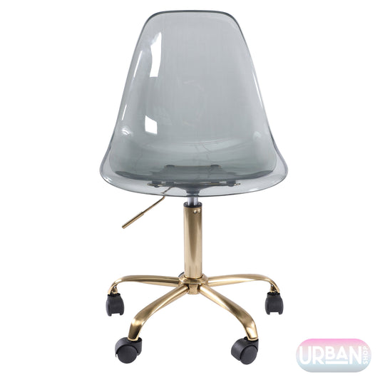 Urban Shop Acrylic Rolling Office Chair, Black, Adjustable Height, Mid Back