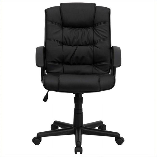UrbanPro Mid Back Black Leather Office Chair