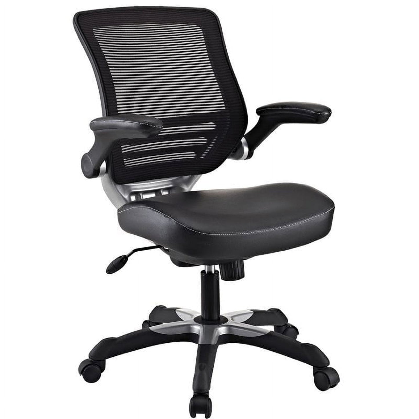 UrbanPro Modern Faux Leather Mesh Office Chair in Black