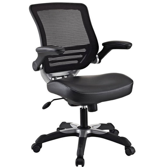 UrbanPro Modern Faux Leather Mesh Office Chair in Black