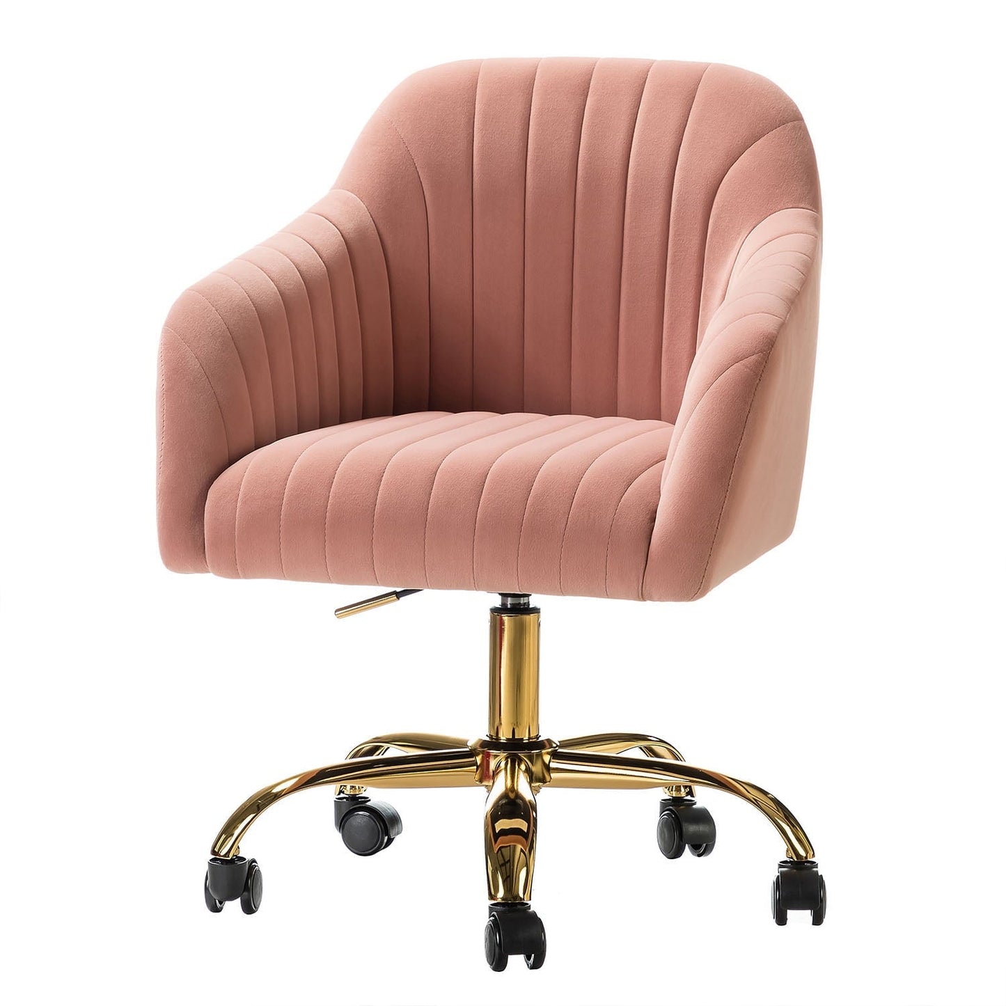 Velvet Home Office Desk Chair Tina's Home Rolling Vanity Armchair Computer Swivel Chairs Adjustable Adult Pink