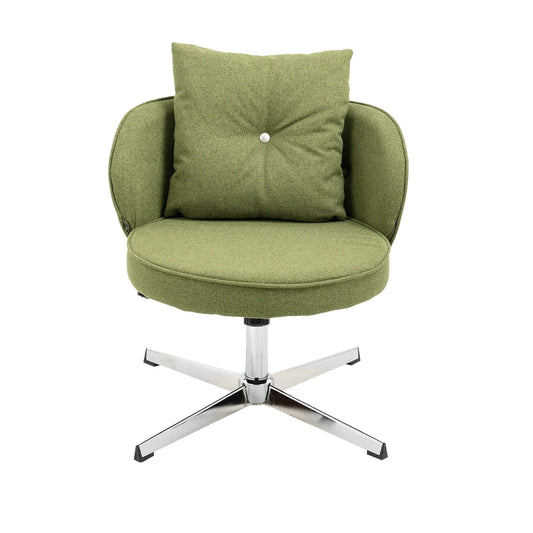 Villeston 360¡ã Swivel Home Office Desk Chair no Wheels, Modern Adjustable Computer Chair, Comfy and Ergonomic Vanity Chair for Living Room, Bedroom Green