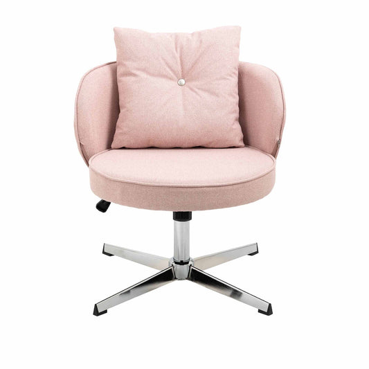 Villeston 361¡ã Swivel Home Office Desk Chair no Wheels, Modern Adjustable Computer Chair, Comfy and Ergonomic Vanity Chair for Living Room, Bedroom