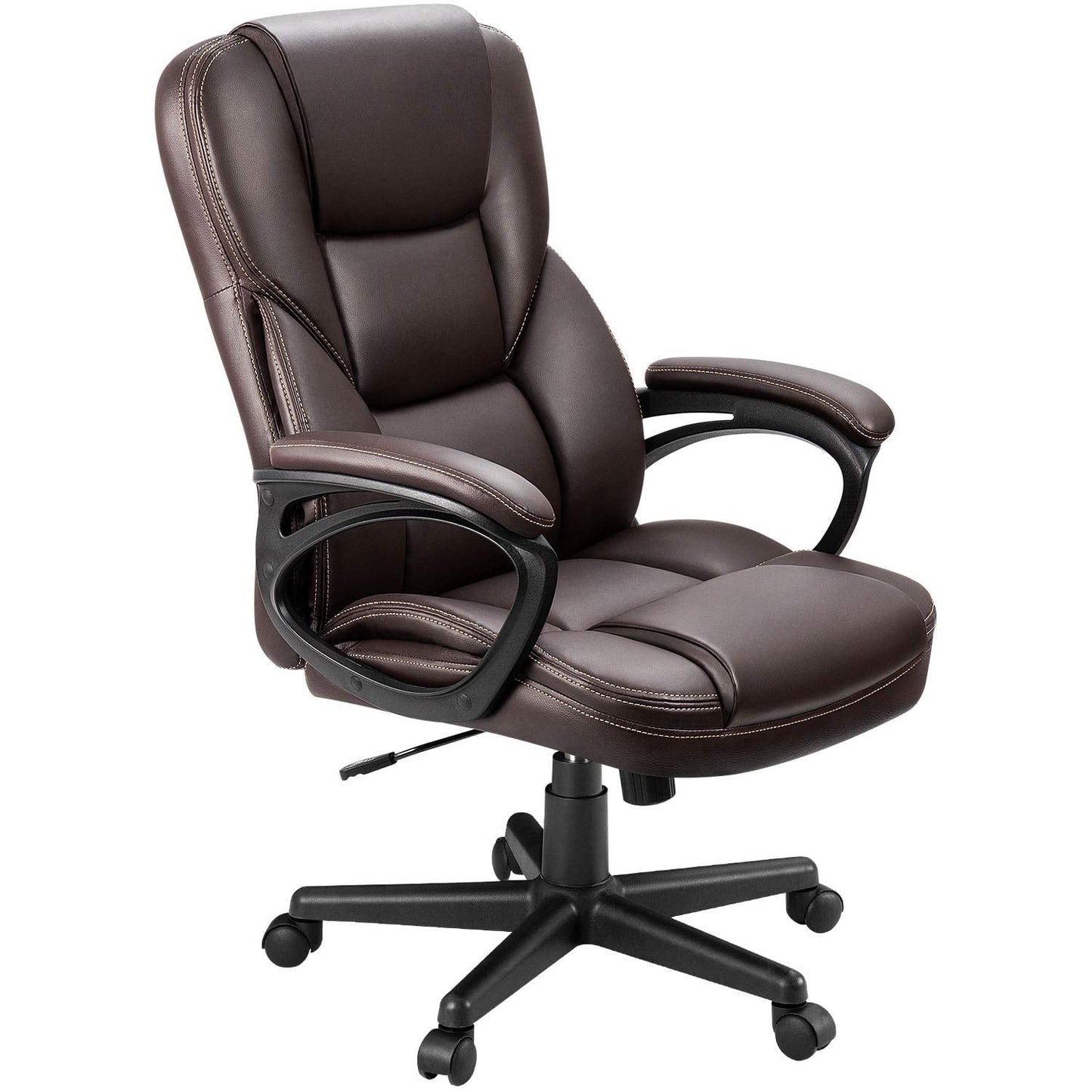 Vineego High Back PU Leather Executive Office Desk Chair Adjustable Business Manager¡¯s Chair Ergonomic swivel Computer Chair with Lumbar Support and Armrest, Brown