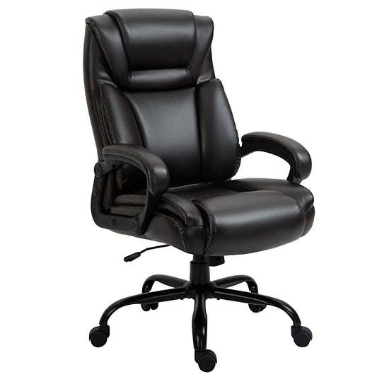 Vinsetto Big and Tall 400lbs Executive Office Chair with Wide Seat, Computer Desk Chair with High Back PU Leather Ergonomic Upholstery, Adjustable Height and Swivel Wheels, Brown