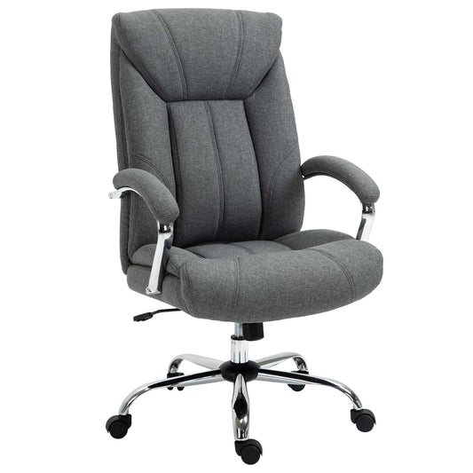 Vinsetto High Back Home Office Chair, Computer Desk Chair with Lumbar Back Support and Adjustable Height, Grey