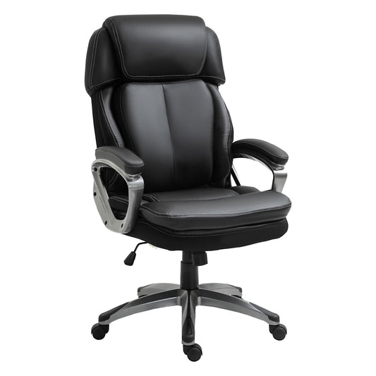 Vinsetto High Back Home Office Chair with Adjustable Height and Wheels, Black