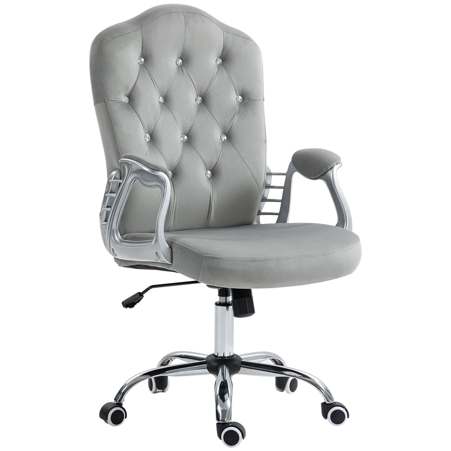 Vinsetto Home Office Chair with Adjustable Height and Tilt, Light Gray
