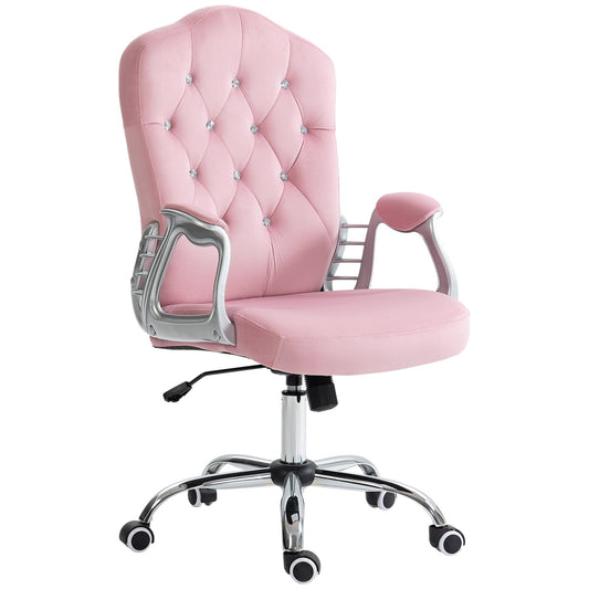 Vinsetto Home Office Chair with Adjustable Height and Tilt, Pink