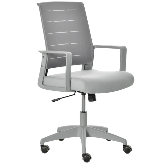 Vinsetto Mesh Home Office Chair Swivel Desk Task w/ Lumbar Back Support, Grey