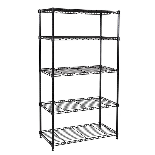 5-Tier Steel Shelving, Black