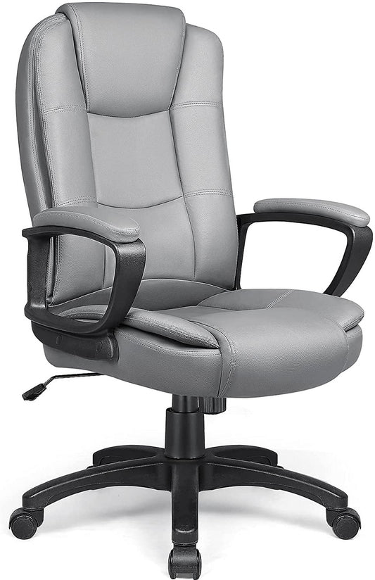 Waleaf Home Office Chair, 8Hours Heavy Duty Design, Ergonomic High Back Cushion Lumbar Back Support, Computer Desk Chair, Big and Tall Chair, Adjustable Executive Leather Chair With Arms