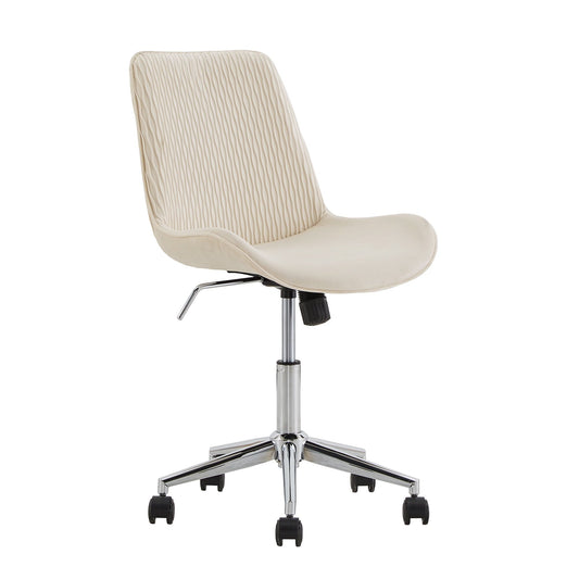 Weston Home Koa Velvet Ripple Pattern Office Chair, Beige