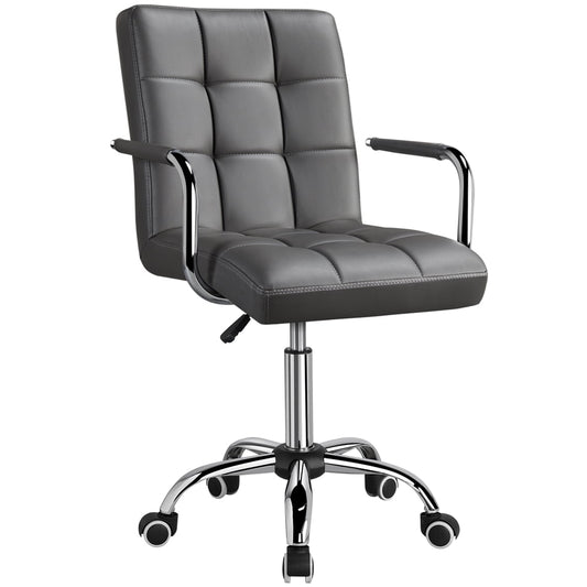Yaheetech Modern Height Adjustable PU Leather Office Chair, Gray