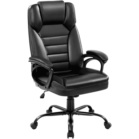 Yaheetech PU Leather Executive Adjustable Office Chair,Black