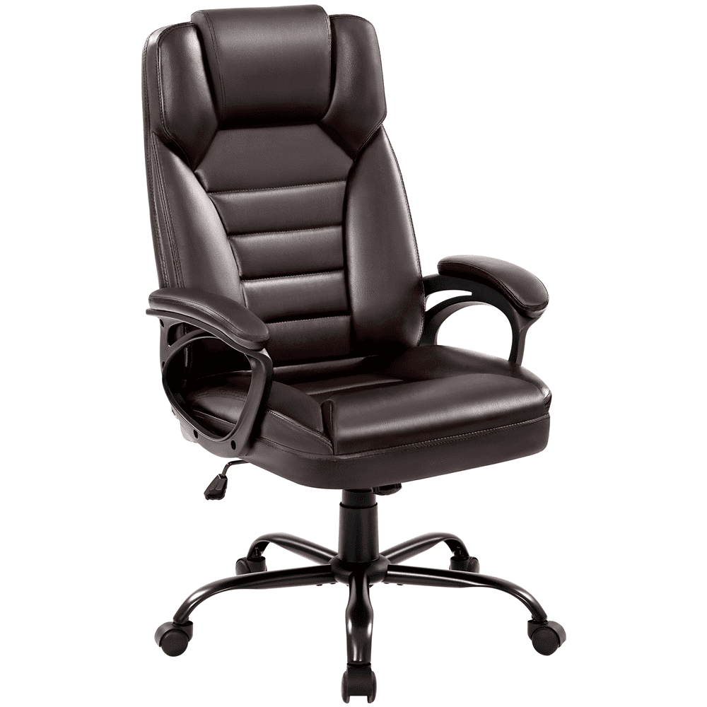 Yaheetech PU Leather Executive Adjustable Office Chair,Brown