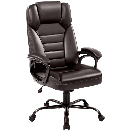 Yaheetech PU Leather Executive Adjustable Office Chair,Brown