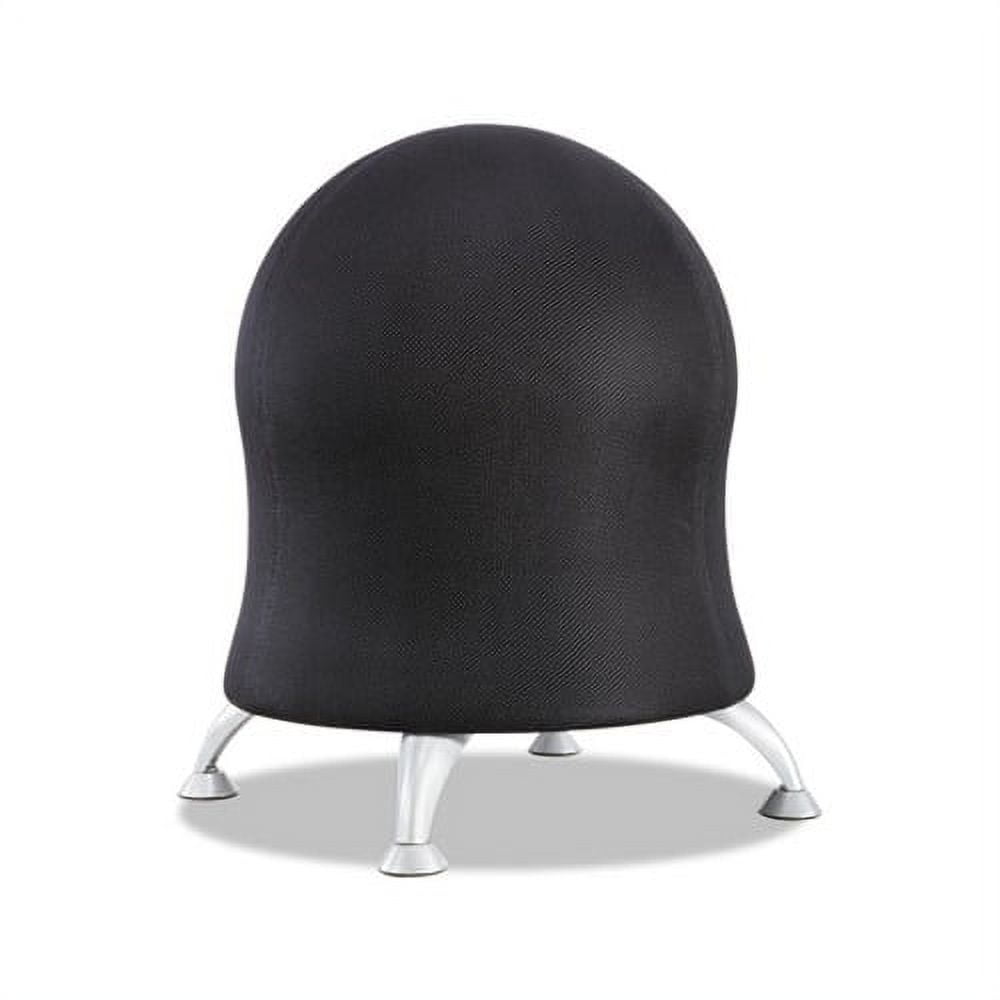 Zenergy Ball Chair Black Seat/Black Back, Silver Base
