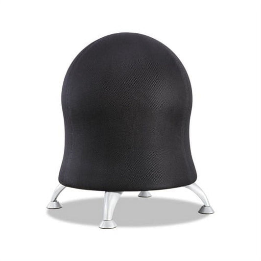 Zenergy Ball Chair Black Seat/Black Back, Silver Base