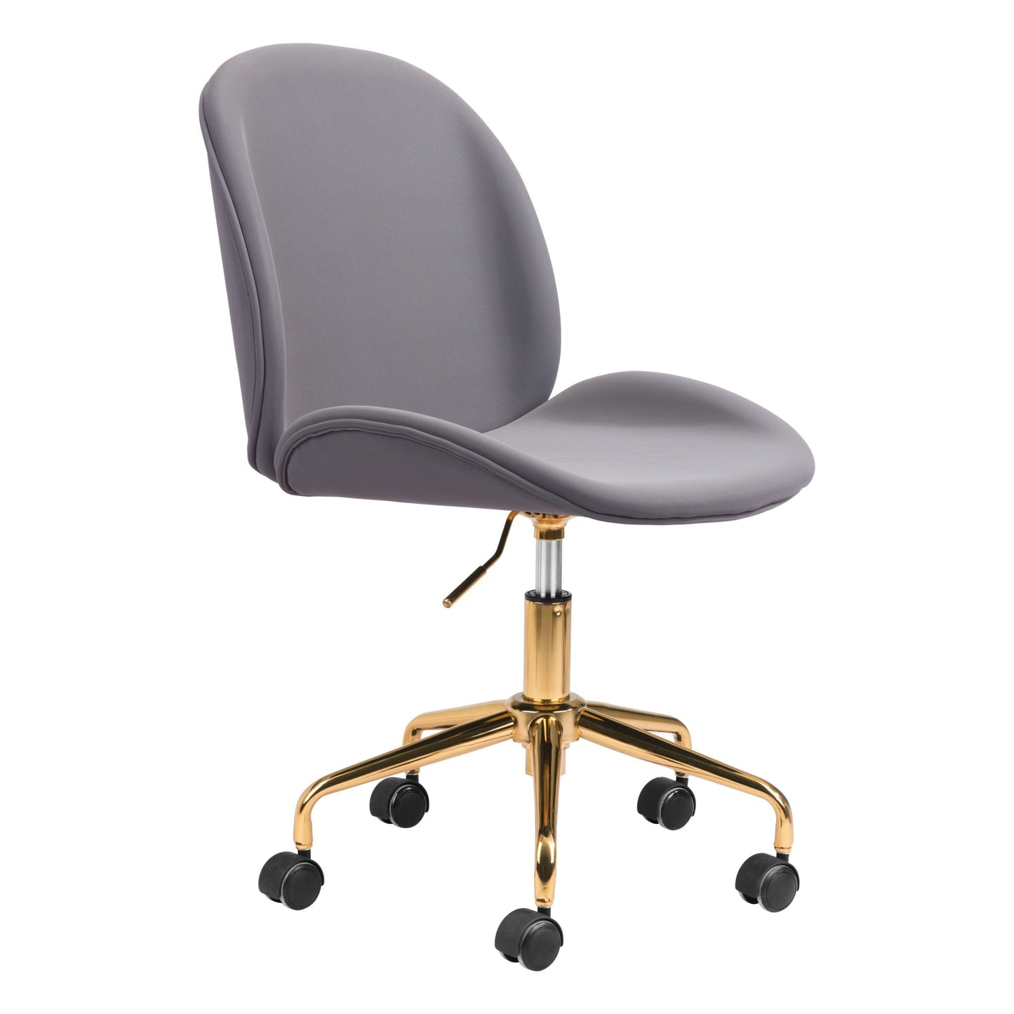 Zuo Modern Miles Faux Leather Mid-Back Office Chair, Gray