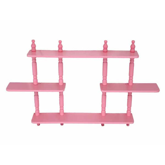 17.7" x 3.54" 3-Tier Kid's Wall Shelves, Pink