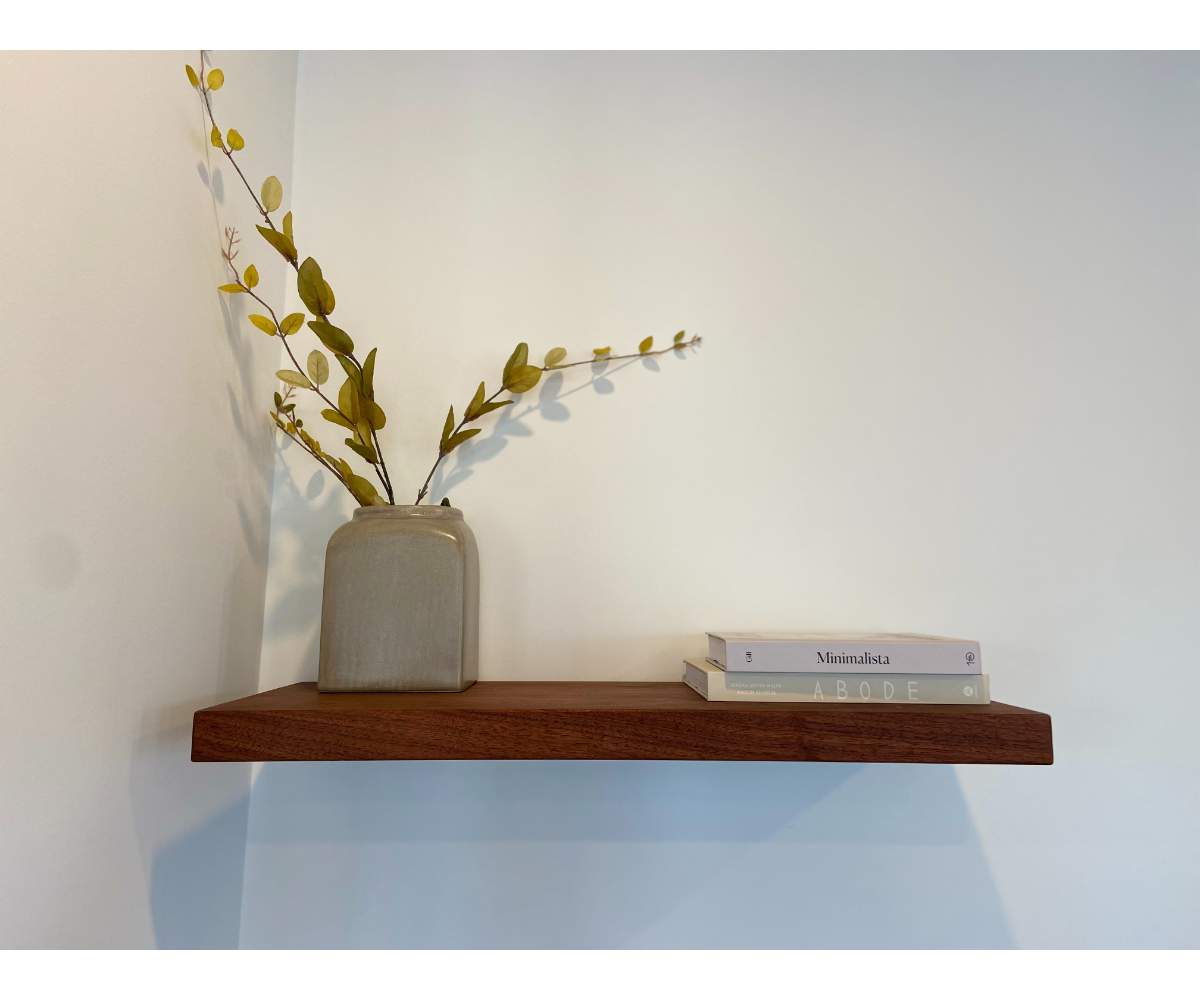 Walnut Floating Shelves