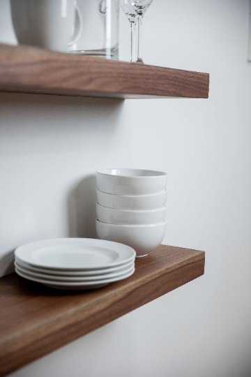 Walnut Floating Shelves