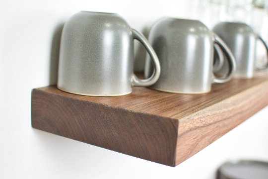 Walnut Floating Shelves